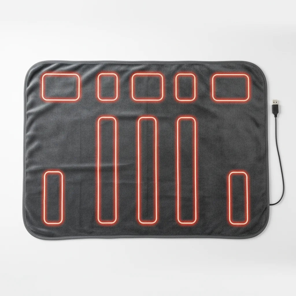 Couverture Chauffante Électrique 9 Zones | Plaid Chauffant 60°C Lavable